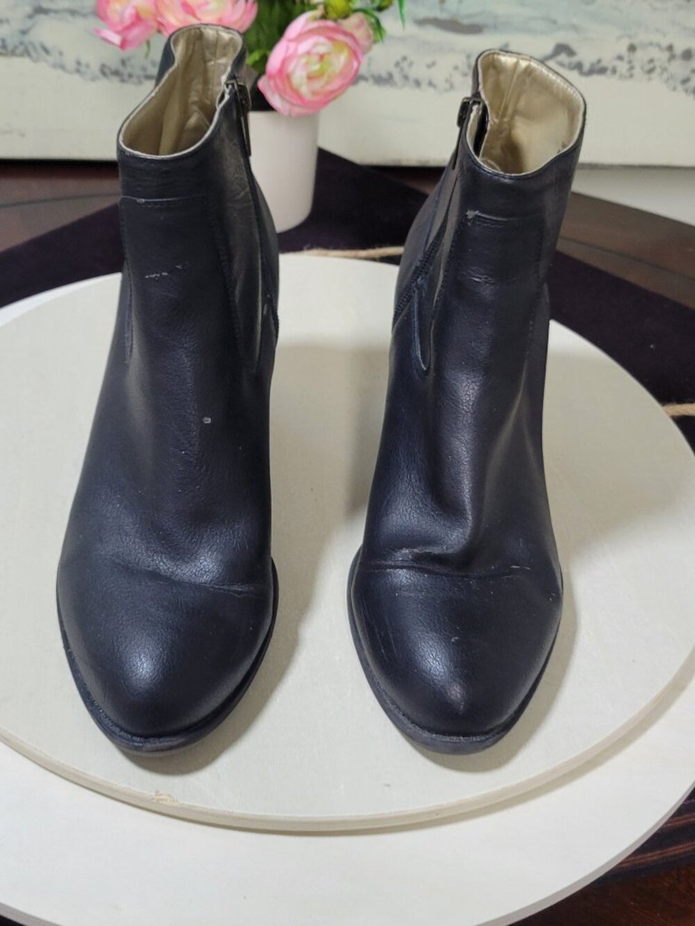 Chaps Misa Black Faux Leather Bootie [Item #SBOO02]